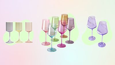 These sets of colored wine glasses make a sweet splash, and start at just $40