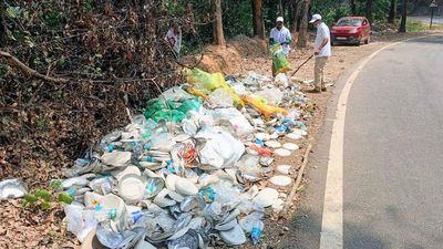 NGO organises cleanliness drive along Charmadi Ghat to clear tonnes of trash thrown by devotees on Padayaatra