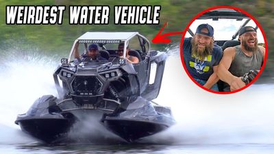 Here's What a Polaris RZR Mounted to Two Jetskis Looks Like Riding the Waves
