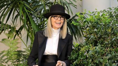 Diane Keaton's stairway color palette masters classic style while simultaneously 'depicting modernism'