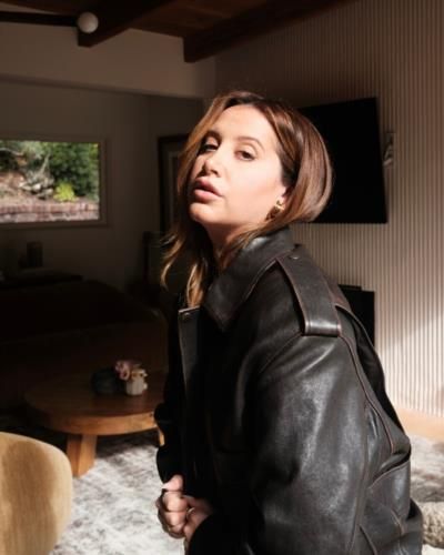 Ashley Tisdale Stylishly Rocks Black Leather Jacket In Latest Photoshoot