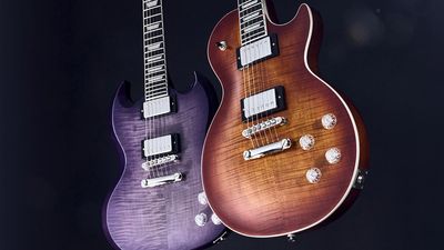 Epiphone gives its super-versatile Modern Figured SG and Les Paul a Mojave and Purple Burst makeover