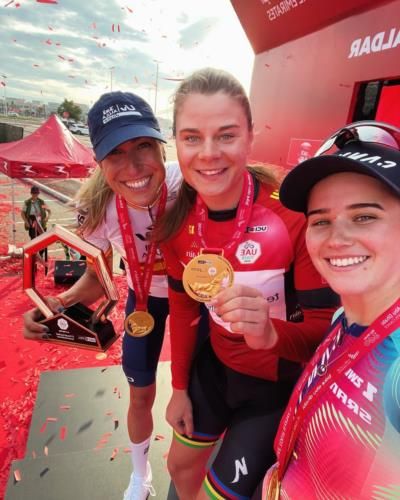 Lotte Kopecky And Cycling Teammates Capture Selfie During Competition