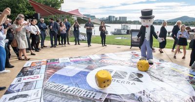 Mr Monopoly arrives on a GoBoat to launch board game's first Canberra edition