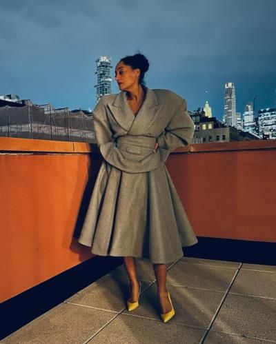Timeless Elegance: Tracee Ellis Ross's Grey Fashion Statement