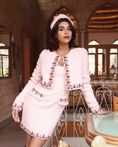 Yasmina Zaytoun Shines In Stunning Pink Ensemble For Photoshoot
