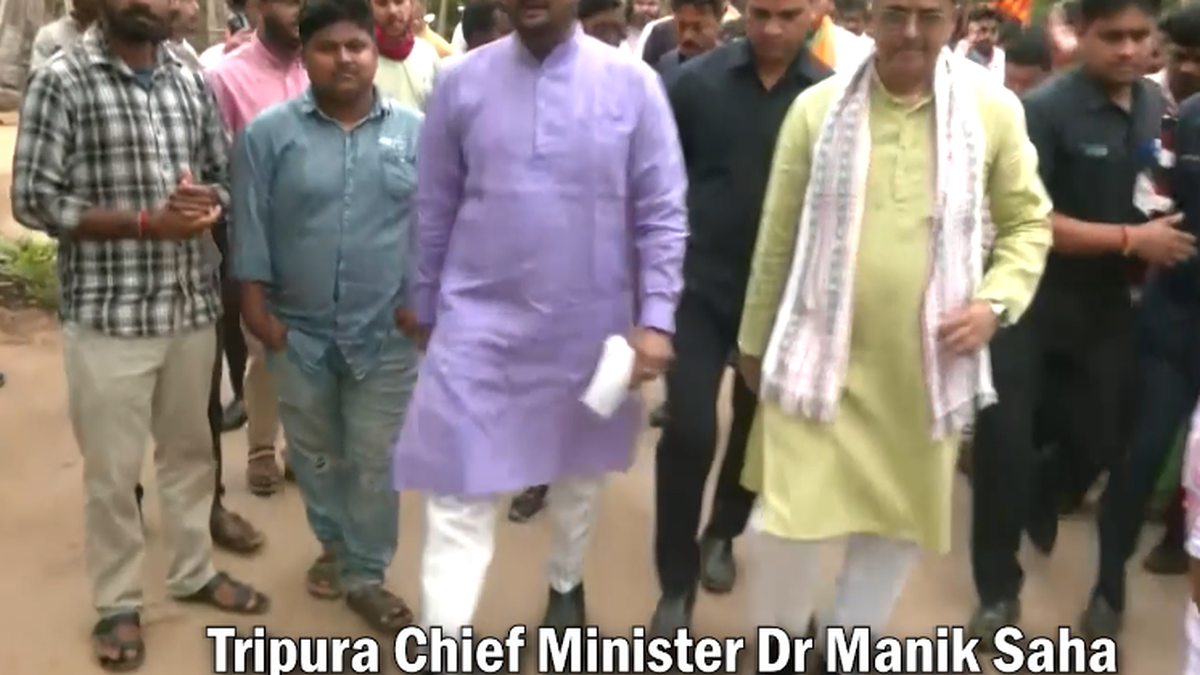 Tripura CM Manik Saha holds door-to-door campaign in…