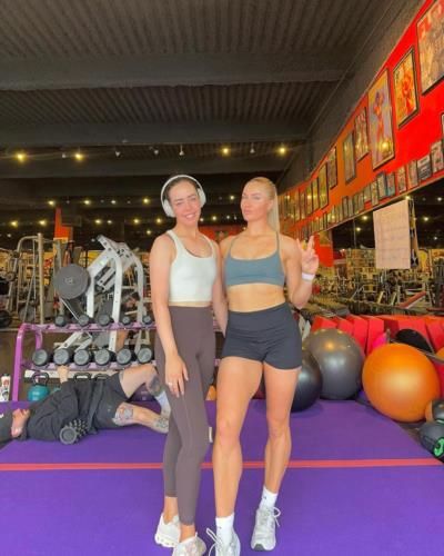Georgia Hall And Charley Hull Celebrate With Morning Gym Session