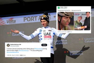 Tweets of the week: A prize pork pie, 'GroundPog Day', and a mullet-less Mathieu van der Poel