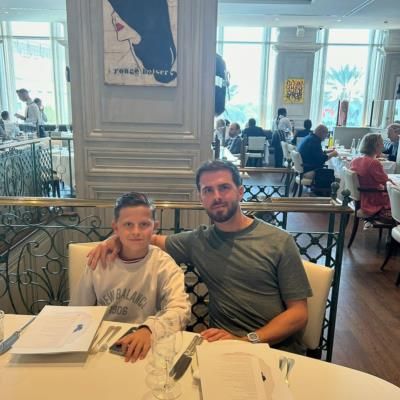Miralem Pjanic And Son Pose Together At Restaurant