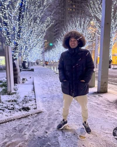 Andrés Iniesta Embracing Winter Wonderland With Joyful Radiance