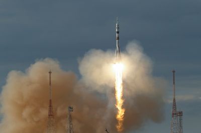 Russian Soyuz rocket with 3 astronauts blasts off to ISS, days after glitch