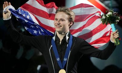 US prodigy Ilia Malinin drills six quads to win first world figure skating title