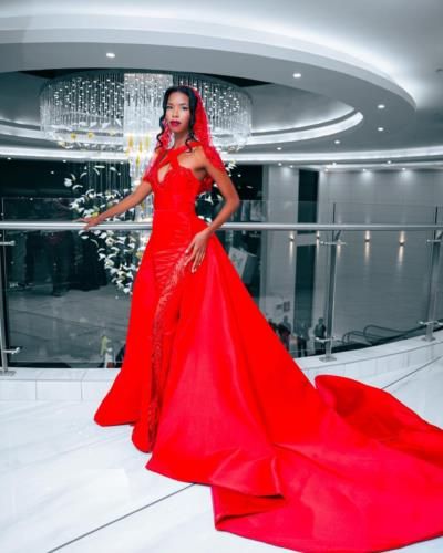 Lesego Chombo Stuns In Striking Red Outfit With Confidence