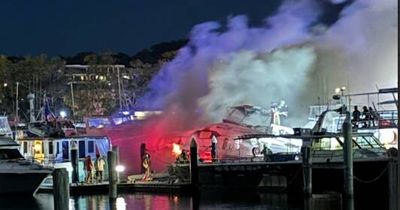 Yacht burns at popular Port Stephens marina