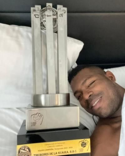 Yasiel Puig Celebrates Victory With Trophy In Hand