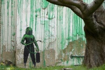 Banksy Mural In London Encased In Plastic After Vandalism