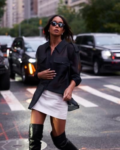 Sophisticated Black And White Fashion On New York Runway