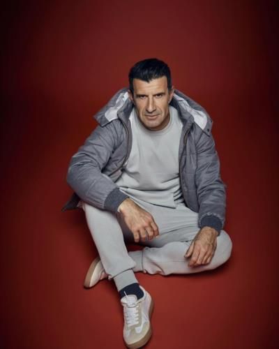 Luis Figo: Timeless Elegance In Grey And Maroon