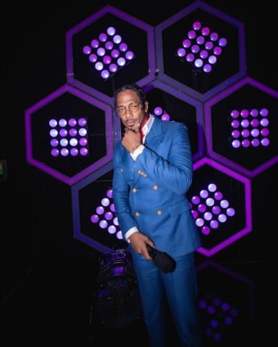 Nick Cannon Stuns In Sharp Blue Tuxedo For Event