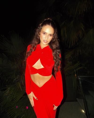 Madison Pettis Stuns In Fiery Red Outfit