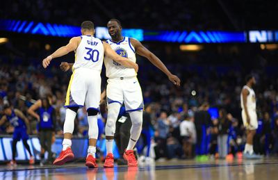 Draymond Green dapping up Steph Curry after his ejection and smiling into the camera became an instant meme