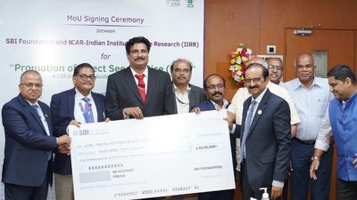 SBI Foundation commits ₹4.5 crore to ICAR-IIRR for promotion of direct seeded rice