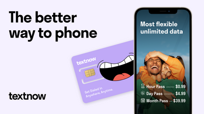 Want more control of your data plan? TextNow offers unlimited data with the freedom to pay only when you need it.
