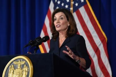 Gov. Hochul Faces Backlash At NYPD Officer's Memorial Service