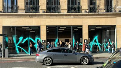 Edinburgh Apple Store vandalized as protest moves through city