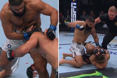 UFC on ESPN 54 video: Jacob Malkoun scores TKO after Andre Petroski appears to stun himself with takedown attempt