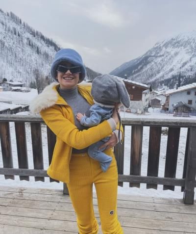 Pixie Lott Embracing Nature's Beauty In Snowy Mountains