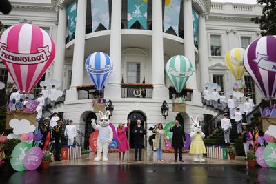 White House hosts a soggy, education-themed Easter egg roll