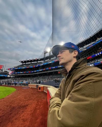 Grant Gustin's Casual And Stylish Mets Experience