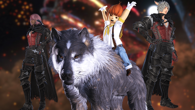 Final Fantasy 16 isn't on PC yet, but you can get the full Clive experience in FF14 right now by wearing his clothes and riding his dog, via the new crossover event