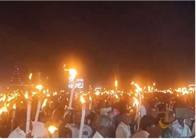 Ponkaliamman festival: Over 50,000 devotees carry fire torches, participate in procession in Tamil Nadu's Erode