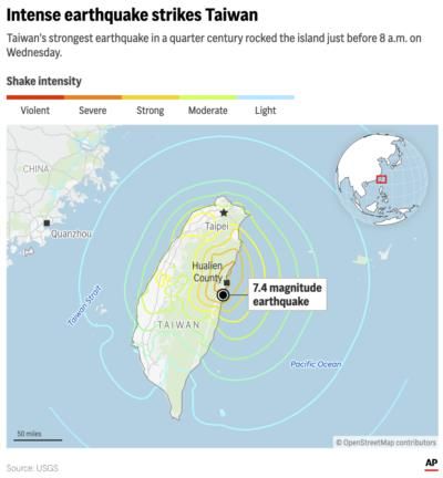 Taiwan Continues To Experience Aftershocks Following 7.4 Magnitude Earthquake