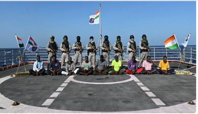 Indian Navy brings 9 pirates caught off Somalia to Mumbai, hands over to local police