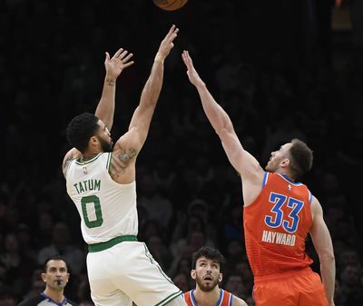 Boston Celtics decimate the Oklahoma City Thunder 135-100 as Kristaps Porzingis dominates on both ends