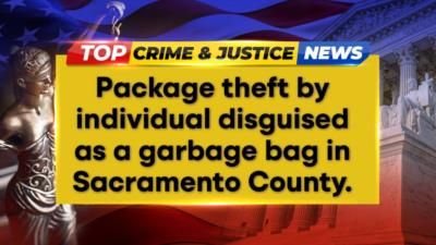 Man Disguised As Garbage Bag Steals Package From Front Door