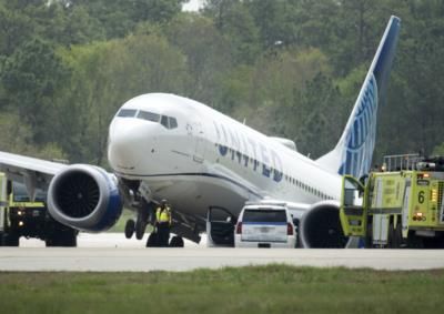 United Airlines Jet Slides Off Taxiway In Houston Incident