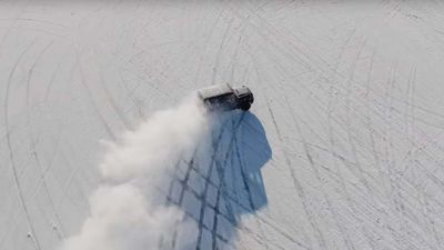 Watch Mercedes Drift The Electric G-Class on a Frozen Lake