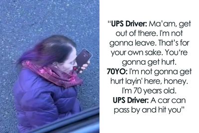 Entitled Lady Crawls Under UPS Driver’s Truck In Order To Get Her Parcel Delivered Right To Her Door