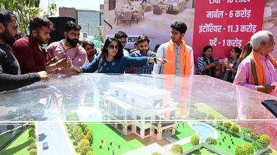 BJP organises protest in Delhi with replica of Kejriwal’s house on display