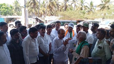People who lost land for sugar factory in Alaganchi village in Varuna threaten to boycott polls in Karnataka
