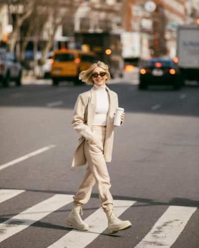 Julianne Hough Stuns In Off-White Attire On Zebra Crossing