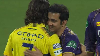 Watch: 'Special reunion' between MS Dhoni and Gautam Gambhir after CSK-KKR IPL clash