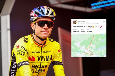 Wout van Aert showers for first time in 12 days, posts on Strava