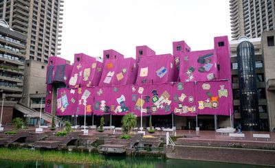 Ibrahim Mahama tells us why he has covered the Barbican in pink fabric