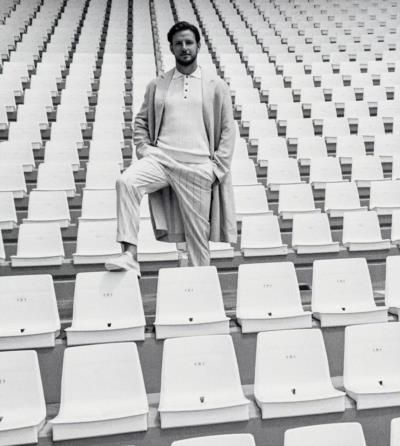 Ivan Rakitic Modeling Diverse Outfits At Football Stadium Photoshoot